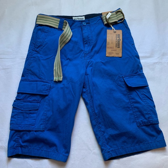 Urban Pipeline Mens Blue Cargo Shorts 